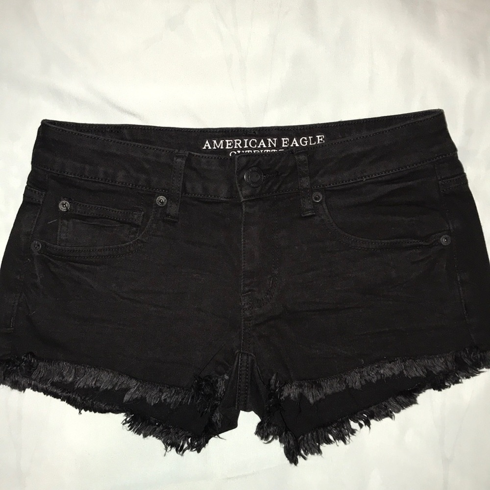 Black American Eagle super low shortie shorts